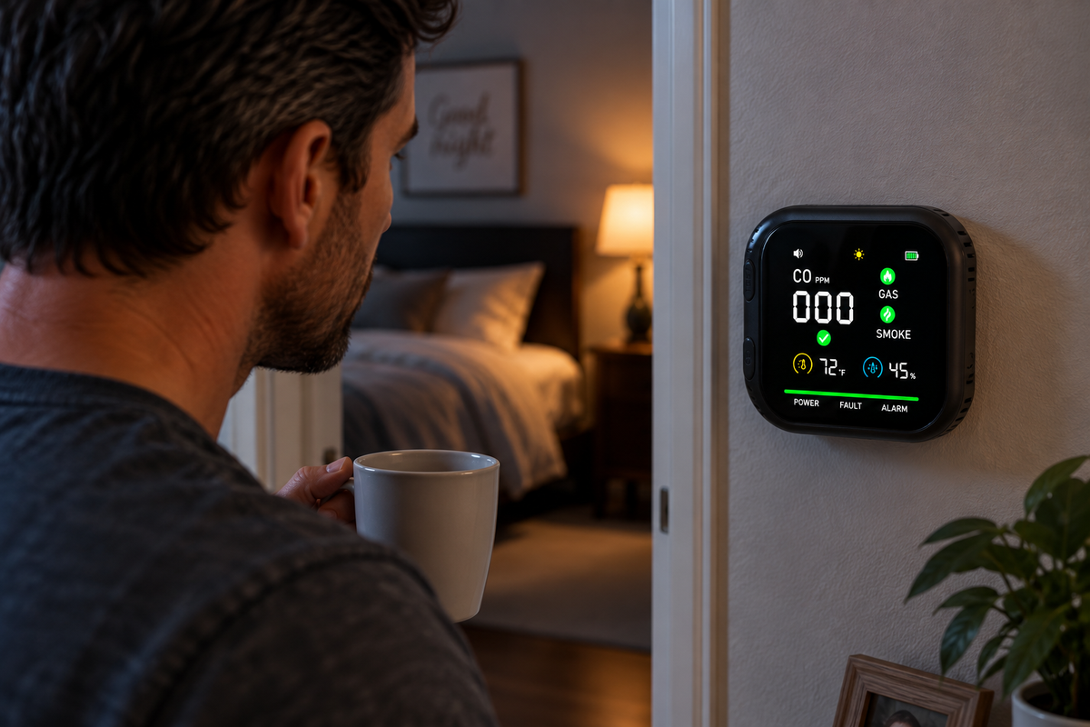 HomeHalo plugs into any standard outlet. No wiring, no app, no hub, no subscription.